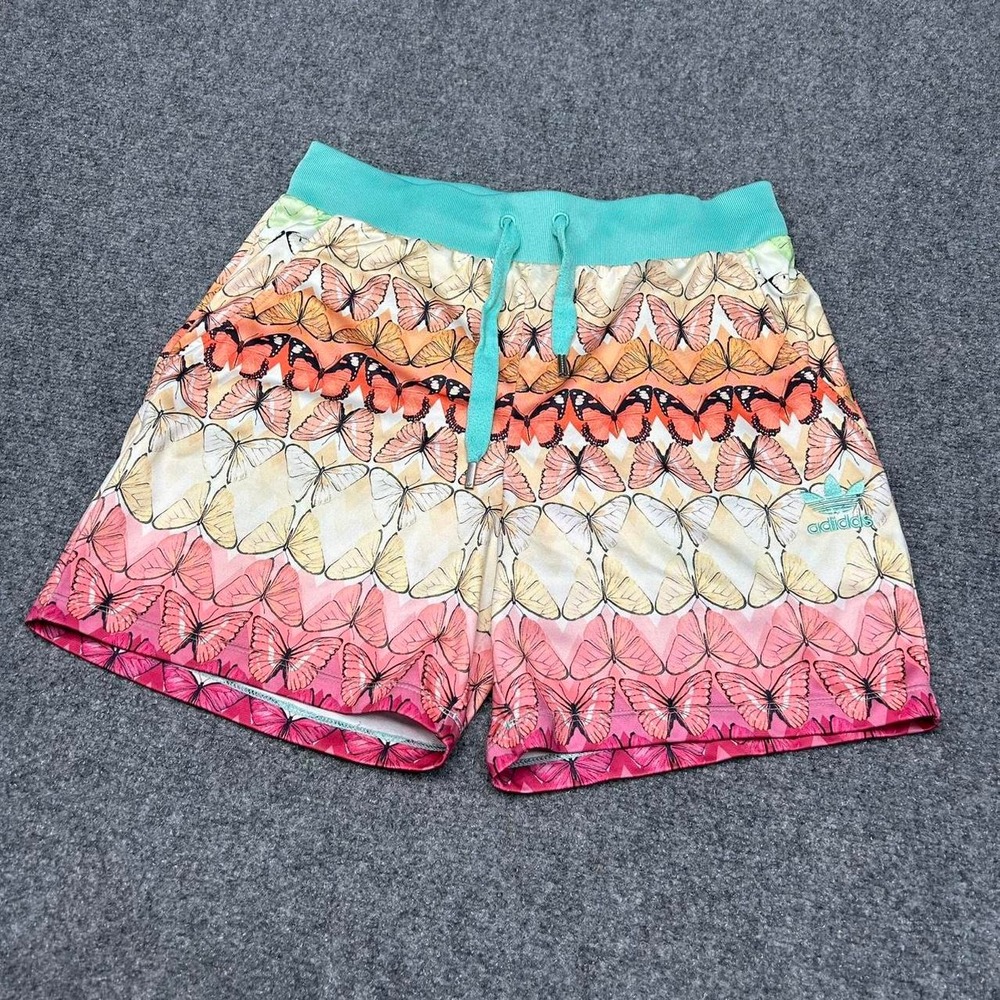Adidas Original multicolored butterfly shorts with pockets size small